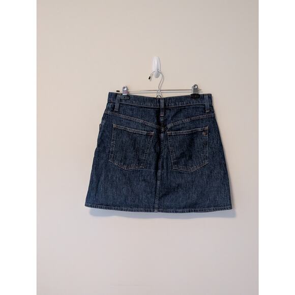 Madewell Stretch Denim Western Yoke Detail A-Line Skirt Sz 28 Cowgirl Aesthetic - Picture 4 of 9